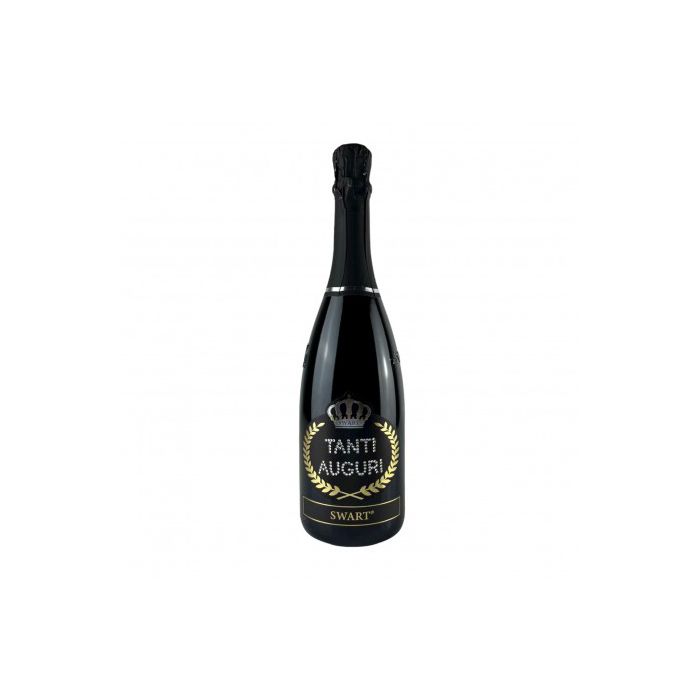 Bottiglia con Cristalli – Augurio Elegante “Tanti Auguri” main product photo
