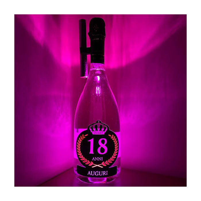 Bottiglia Luminosa 18 Anni Rosa con Fontana e Clip main product photo