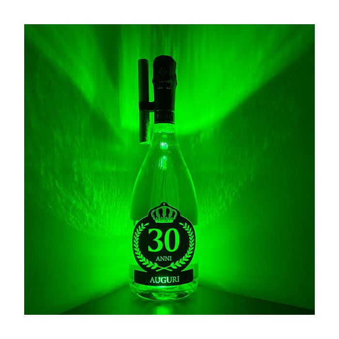 Bottiglia Luminosa Verde 30 Anni con Clip e Fontana Scenica main product photo