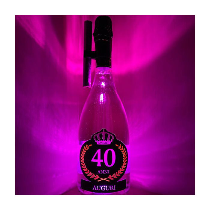 Bottiglia Luminosa Rosa 40 Anni con Fontana e Clip Scenica main product photo
