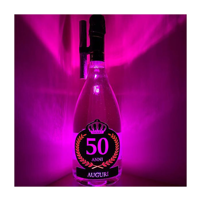 Bottiglia Luminosa Rosa 50 Anni con Clip e Fontana Scenica main product photo