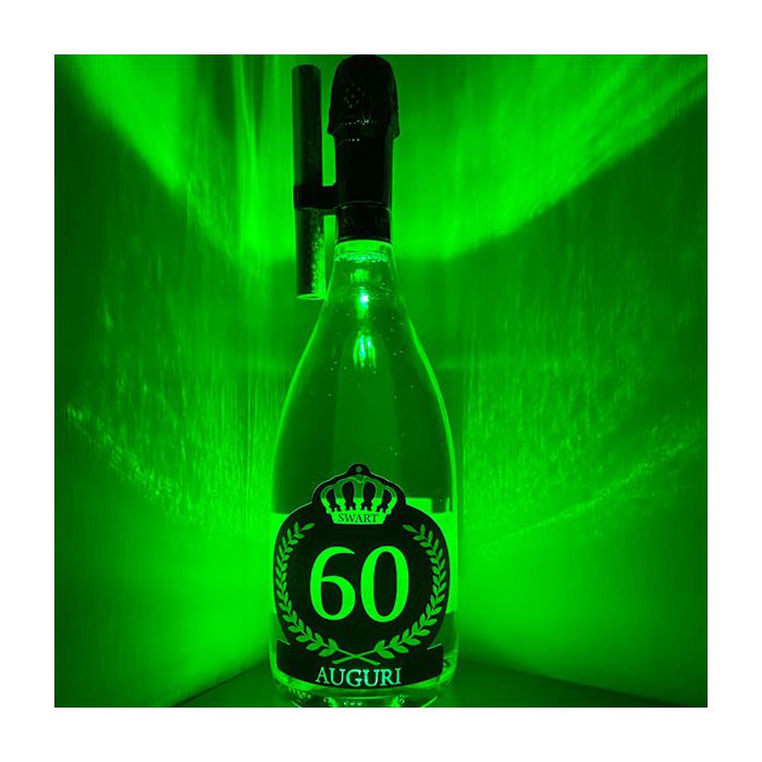 Bottiglia Luminosa Verde 60 Anni con Fontana e Clip Scenografica main product photo