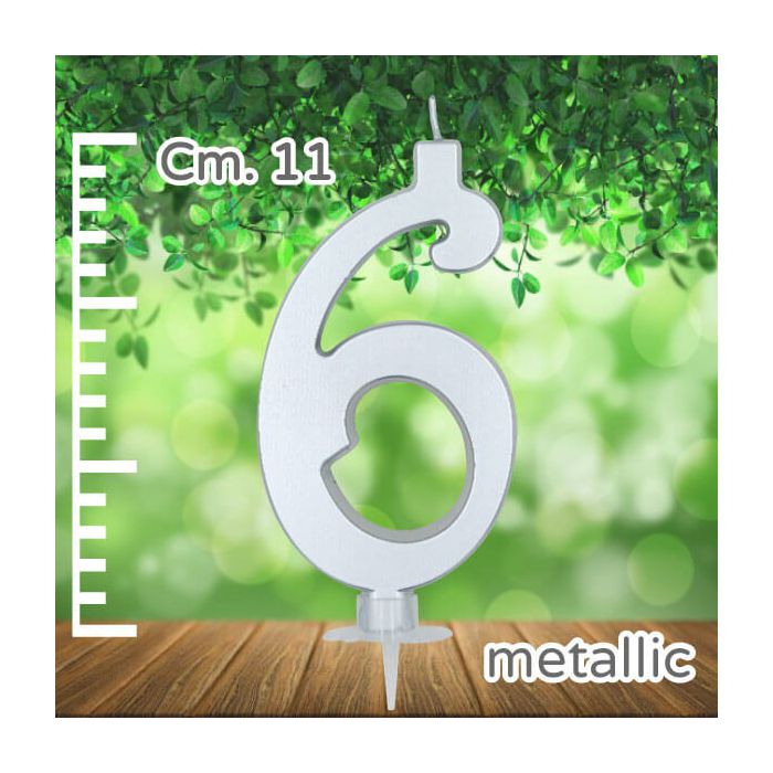 Candelina Numero 6 Argento Pz.1 main product photo