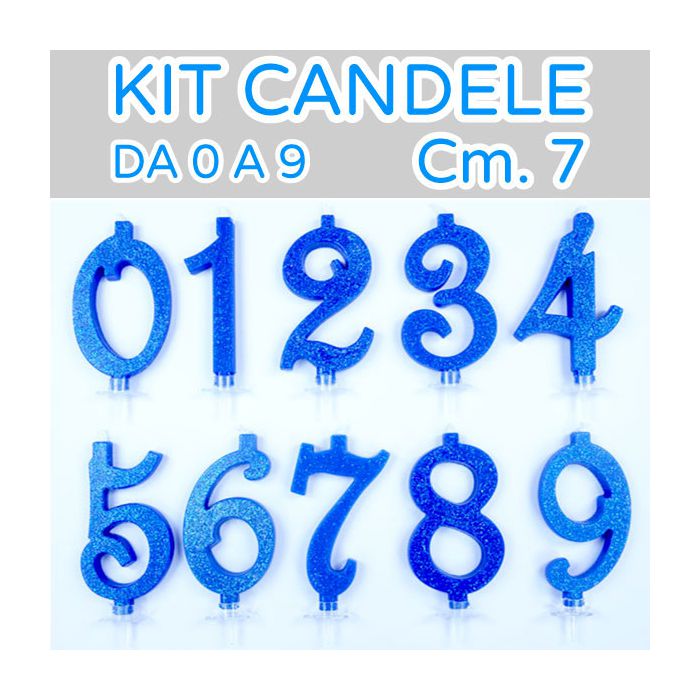 KIT CANDELE 0-9 AZZURRA GLITTER PZ.120 main product photo