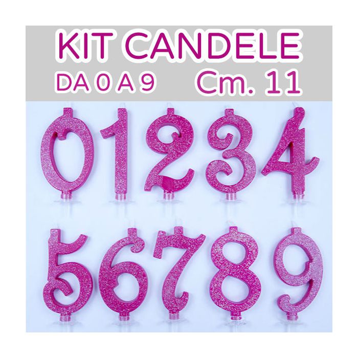 KIT CANDELE 0-9 FUXIA GLITTER PZ.60 main product photo