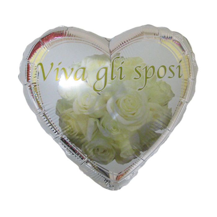Palloncino Matrimonio W Gli Sposi Pz.1 Mylar Cuore 32" Cm.76 main product photo